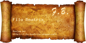 Filo Beatrix névjegykártya